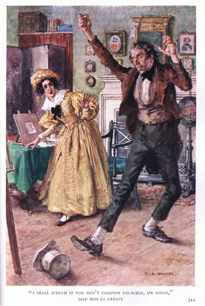 Griderò se non ti calmi, signor Noggs, disse Miss La Creevy da Charles Edmund Brock